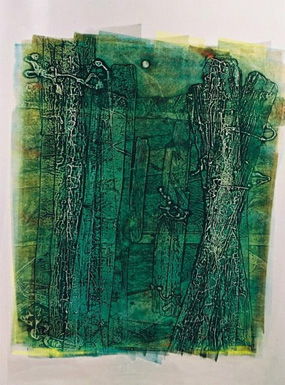 how on earth ... - metal composite monotype - 15 x 10 inches Image